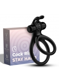 Черное эрекционное виброкольцо с подхватом мошонки Stay Hard - Boys of Toys - в Кирове купить с доставкой