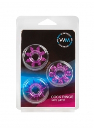 Набор из 3 лиловых эрекционных колец различной формы - Erowoman-Eroman - в Кирове купить с доставкой