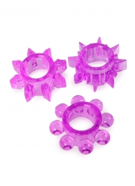 Набор из 3 лиловых эрекционных колец различной формы - Erowoman-Eroman - в Кирове купить с доставкой