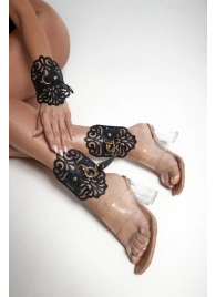 Черный фигурные оковы с золотистой фурнитурой - Crazy Handmade - купить с доставкой в Кирове