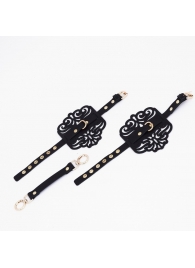 Черный фигурные оковы с золотистой фурнитурой - Crazy Handmade - купить с доставкой в Кирове