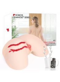 Мастурбатор-полуторс с двойным слоем материала и вибрацией Jenny Onahole Real Hips - KOKOS - в Кирове купить с доставкой