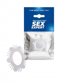 Эластичное эрекционное кольцо с шипиками и шариками - Sex Expert - в Кирове купить с доставкой