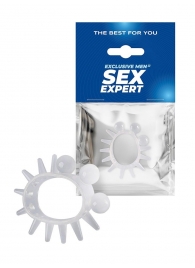 Эластичное эрекционное кольцо с шариками и лучами - Sex Expert - в Кирове купить с доставкой