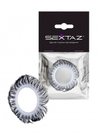 Эластичное эрекционное колечко с черными «ресничками» - Sextaz - в Кирове купить с доставкой