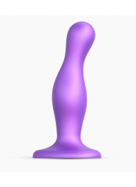 Фиолетовая насадка Strap-On-Me Dildo Plug Curvy size M - Strap-on-me - купить с доставкой в Кирове