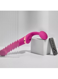 Ярко-розовый безремневой страпон Multi Orgasm Bendable Strap-On size XL с клиторальной стимуляцией - Strap-on-me - купить с доставкой в Кирове