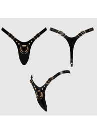 Черный пояс для фиксации насадок Strap-On-Me Leatherette Harness Fabulous - Strap-on-me - купить с доставкой в Кирове