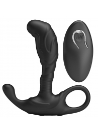 Черный изогнутый массажёр простаты с вибрацией и пультом ДУ - Baile - в Кирове купить с доставкой