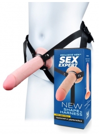 Мужской полый страпон на регулируемых ремешках - 22 см. - Sex Expert - купить с доставкой в Кирове