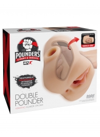 Телесный мастурбатор с вибрацией Double Pounder Vibrating Squeeze Stroker - Pipedream - в Кирове купить с доставкой