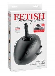 Черный надувной мяч с платформой для фиксации дилдо Body Dock Inflatable Love Ball - Pipedream - купить с доставкой в Кирове