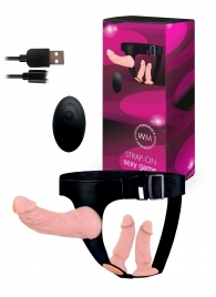 Женский страпон с 3 насадками и вибрацией - Erowoman-Eroman - купить с доставкой в Кирове