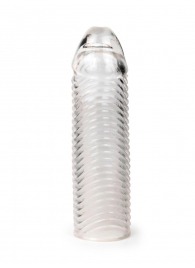 Прозрачная закрытая насадка на пенис с ребрышками - 16 см. - Sex Expert - в Кирове купить с доставкой