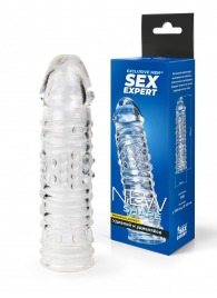 Прозрачная закрытая насадка на пенис - 17 см. - Sex Expert - в Кирове купить с доставкой