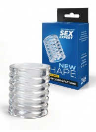 Прозрачная сквозная насадка на пенис с ребрышками - Sex Expert - в Кирове купить с доставкой