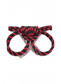 Черно-красные наручники-оковы ’’Узел-омега’’ из хлопковой веревки - Pecado - купить с доставкой в Кирове