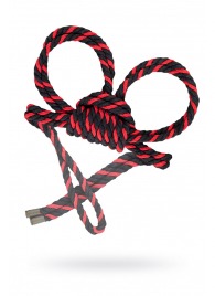 Черно-красные наручники-оковы ’’Узел-омега’’ из хлопковой веревки - Pecado - купить с доставкой в Кирове
