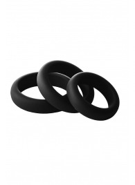 Набор из 3 черных эрекционных колец Smooth Silicone Cockring Pack - Dream Toys - в Кирове купить с доставкой