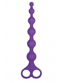 Фиолетовая анальная цепочка 8 Inch Ribbed Silicone Anal Beads - 26 см. - NMC