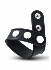 Черное эрекционное кольцо на кнопках - Blush Novelties - в Кирове купить с доставкой