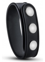 Черное эрекционное кольцо на кнопках - Blush Novelties - в Кирове купить с доставкой