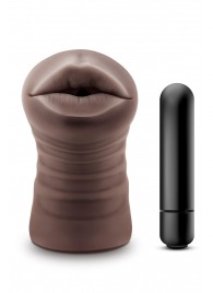 Коричневый мастурбатор-ротик Krystal Vibrating Masturbator - Blush Novelties - в Кирове купить с доставкой