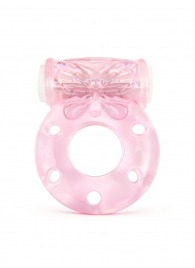 Розовое эрекционное виброкольцо с бабочкой - 1137 - в Кирове купить с доставкой