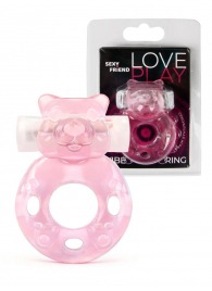 Розовое эрекционное виброкольцо в форме мишки - 1137 - в Кирове купить с доставкой
