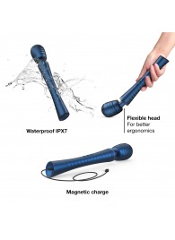 Синий вибромассажёр с насадками Man.wand Edgy - Manwan - в Кирове купить с доставкой