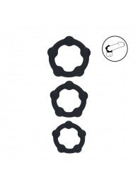 Набор из 3 эрекционных колец Beaded Silicone Cockring Set - Shots Media BV - в Кирове купить с доставкой