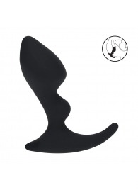 Черная анальная пробка для массажа простаты Double Ripple Silicone Prostate Massager - Shots Media BV - в Кирове купить с доставкой