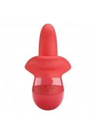 Красный вибратор с подвижным язычком Obelia - Baile