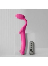 Ярко-розовый безремневой страпон Strap-on-me Vibrating Bendable Strap-On size M - Strap-on-me - купить с доставкой в Кирове