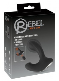 Черная анальная вибропробка с функцией расширения RC Butt Plug with 3 functions - Orion - в Кирове купить с доставкой