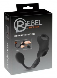 Черное виброкольцо с анальной пробкой Cock Ring with RC Butt Plug - Orion - в Кирове купить с доставкой