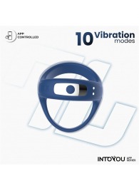 Синее интерактивное эрекционное виброкольцо Rank - Intoyou - в Кирове купить с доставкой