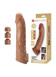 Карамельный фаллоудлинитель с подхватом мошонки Silas - 26 см. - Baile - в Кирове купить с доставкой