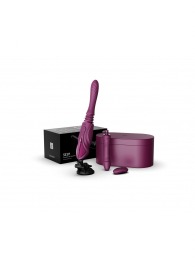 Фиолетовая секс-машина с функцией нагрева, насадками и присоской Sesh - Zalo - купить с доставкой в Кирове