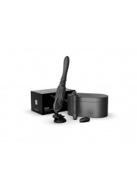 Черная секс-машина с функцией нагрева, насадками и присоской Sesh - Zalo - купить с доставкой в Кирове