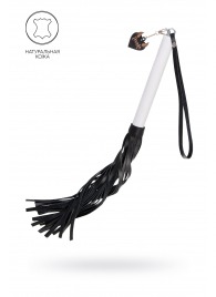 Плеть с белой рукоятью и чёрными хлыстами - 50 см. - Pecado - купить с доставкой в Кирове