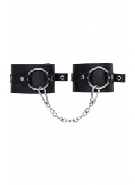 Черные оковы из толстой кожи с люверсами - Pecado - купить с доставкой в Кирове