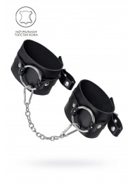 Черные оковы из толстой кожи с люверсами - Pecado - купить с доставкой в Кирове
