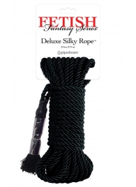 Черная веревка для фиксации Deluxe Silky Rope - 9,75 м. - Pipedream - купить с доставкой в Кирове