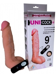 Фаллическая насадка Харнесс UNICOCK 9  с вибрацией - 24 см. - LOVETOY (А-Полимер) - купить с доставкой в Кирове