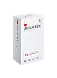 Ультратонкие презервативы Unilatex Ultra Thin - 12 шт. + 3 шт. в подарок - Unilatex - купить с доставкой в Кирове