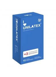 Классические презервативы Unilatex Natural Plain - 12 шт. + 3 шт. в подарок - Unilatex - купить с доставкой в Кирове
