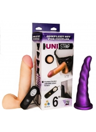 Вибрострапон с двумя насадками UniStrap - 18 и 18 см. - LOVETOY (А-Полимер) - купить с доставкой в Кирове