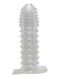 Гелевая прозрачная насадка c шипами - 12 см. - Toyfa Basic - в Кирове купить с доставкой