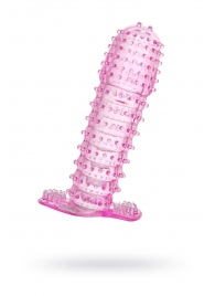 Гелевая розовая насадка с шипами - 12 см. - Toyfa Basic - в Кирове купить с доставкой